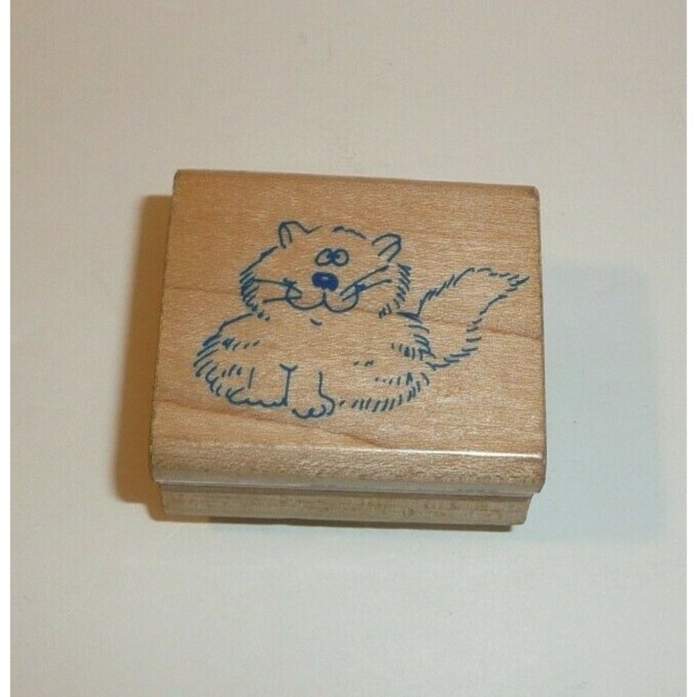 Vtg Cat Stamp by Sonburn Inc 1989 C305 Fat Chonky Cat Kitten Kitty Cute Fluffy